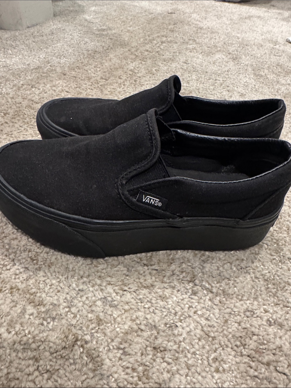 Black Platform Slip-On Vans